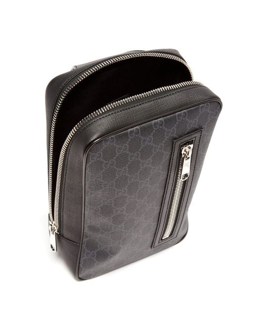 Gucci Gg Supreme Leather Cross-body Bag in Black for Men - Lyst