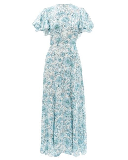The Vampire's Wife The Light Sleeper Floral-print Crepe Dress in Light ...