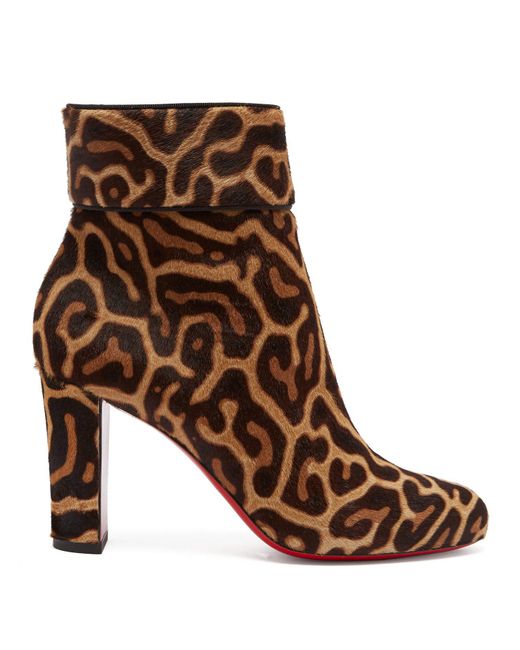 CHRISTIAN LOUBOUTIN So Kate Booty 85 leopard-print calf hair ankle boots
