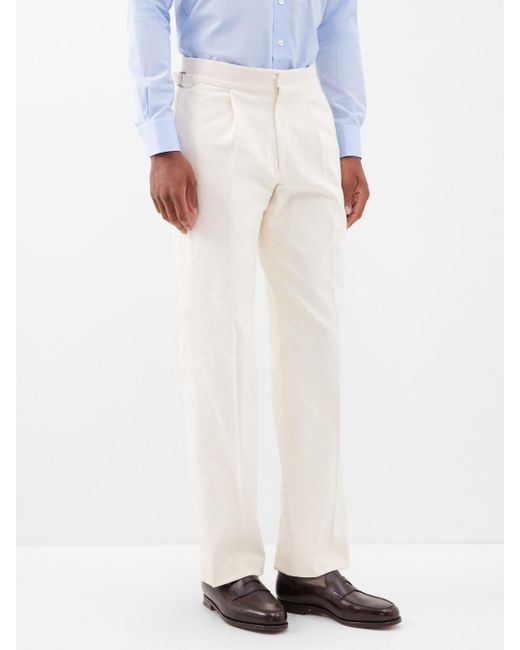 Buy Colorplus White Regular Fit Pleated Trousers for Men Online @ Tata CLiQ