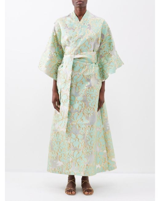 La Vie Style House Leafbrocade Wrap Dress in Green Lyst
