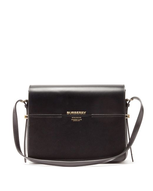 Burberry Grace Large Leather Shoulder Bag in Black | Lyst