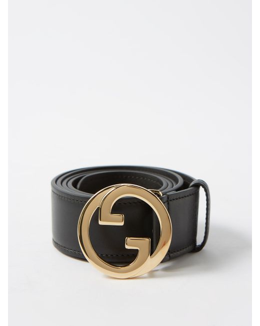 Gucci Blondie Interlocking Gbuckle Leather Belt in Black for Men Lyst