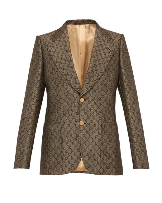 Veste de costume à boutonnage simple et logo GG Gucci pour homme en coloris  Marron | Lyst