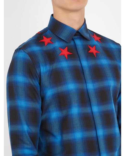Checked-flannel Shirt in Blue for Men 