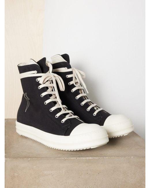 Rick Owens DRKSHDW Luxor Canvas High-top Trainers in Black for Men | Lyst