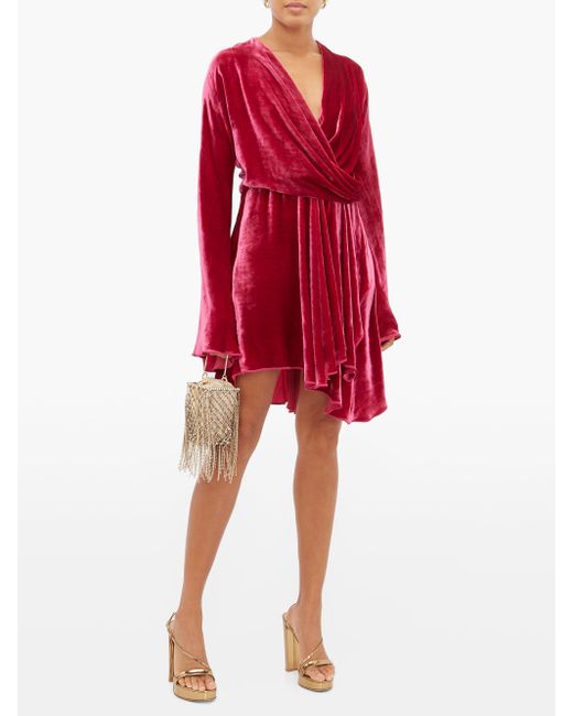 dark pink velvet dress