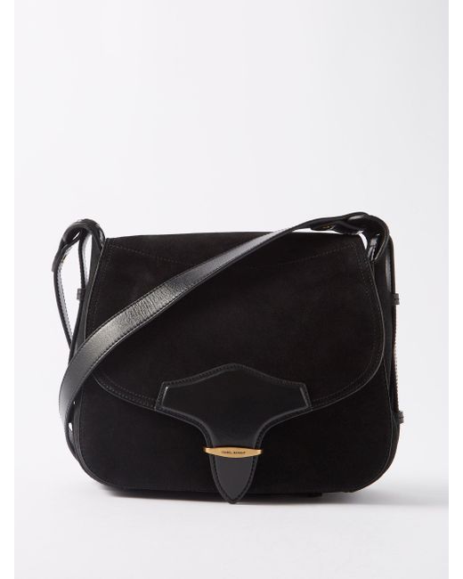 Isabel Marant Botsy Suede And Leather Crossbody Bag in Black Lyst