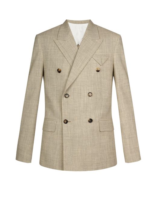 Bottega Veneta Satin Double-breasted Twill Suit Jacket in Grey (Gray ...