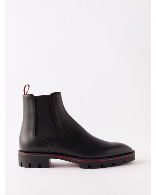Christian Louboutin Alpinosol Leather Chelsea Boots in Black for Men | Lyst