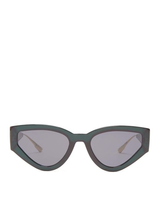 Womens Ribbon-logo Cat-eye Metal Sunglasses Green Black MATCHESFASHION Women Accessories Sunglasses Cat Eye Sunglasses 