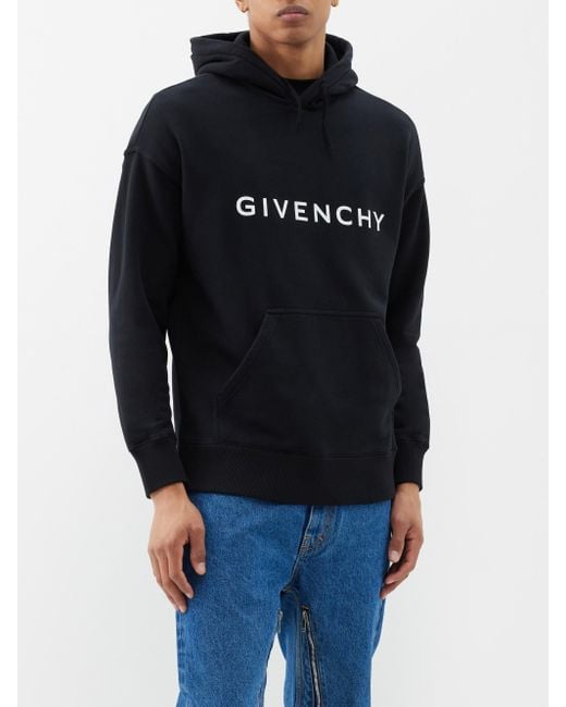 Archetype Logo Cotton Jersey Hoodie in Blue - Givenchy