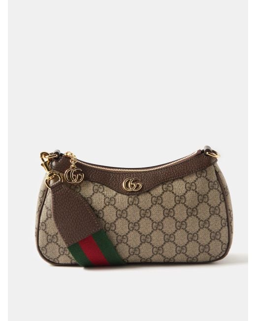 Gucci Ophidia Small GG Supreme Shoulder Bag in Brown | Lyst