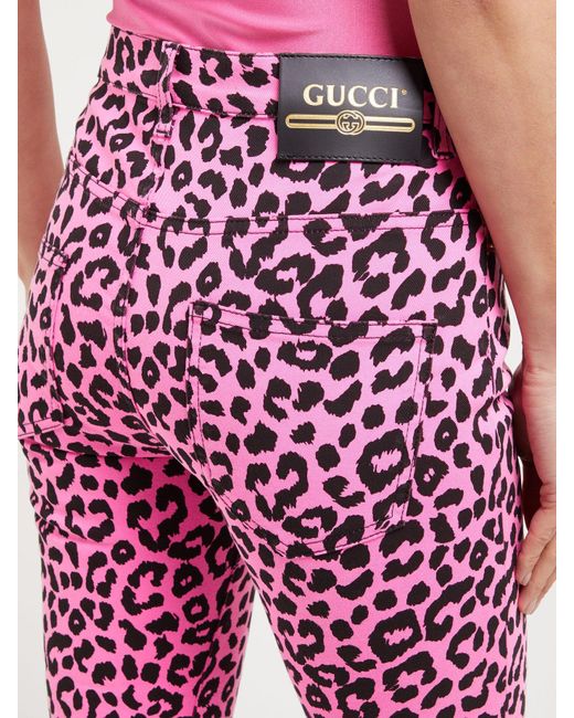 Gucci Leopard Print High-waisted Skinny Jeans in Pink | Lyst Canada