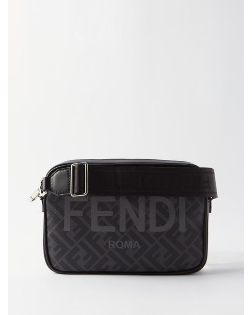 Fendi Ff-print Coated-canvas Cross-body Bag in Black Grey (Black) for ...