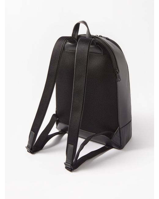 Paul Smith Black Signature Stripe-embossed Leather Backpack for men