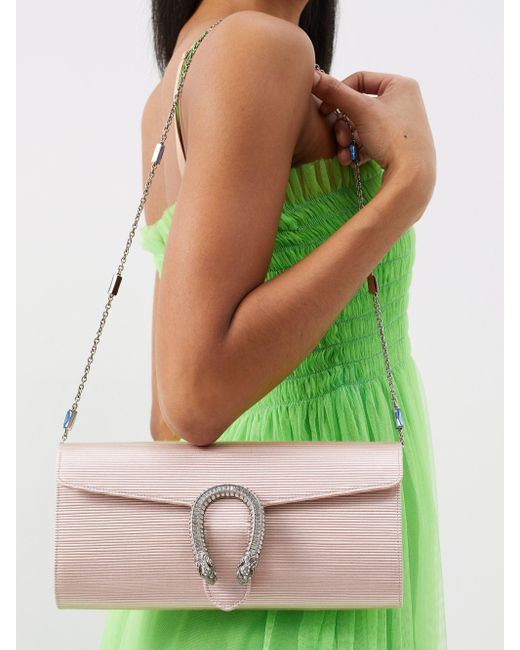 Dionysus Small Satin Shoulder Bag in Pink - Gucci