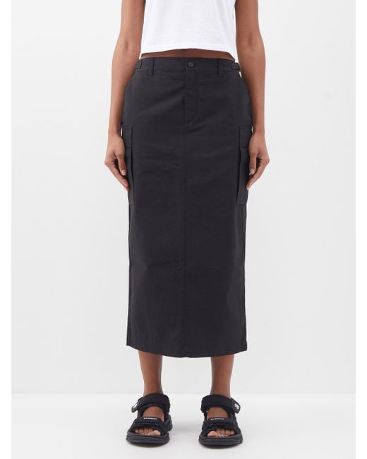 Wardrobe NYC Cargo-pocket Ripstop-cotton Midi Skirt in Black | Lyst