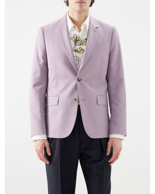 Paul Smith Single breasted Wool And Mohair Blend Suit Jacket in