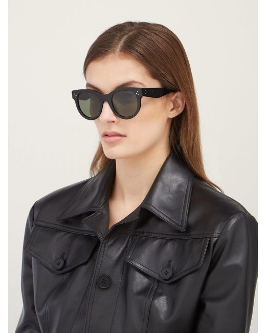 Celine Leather Baby Audrey Cat-eye Acetate Sunglasses - Lyst