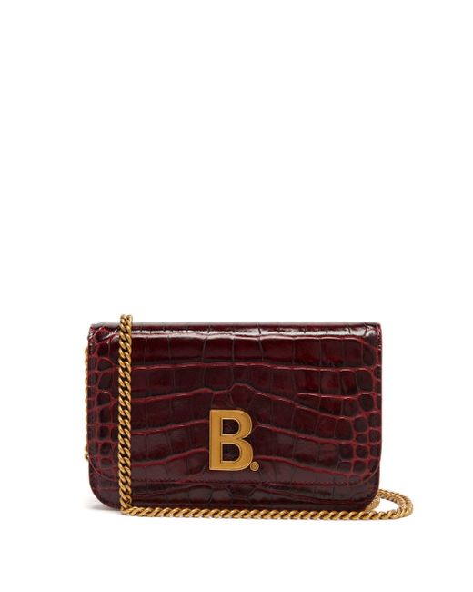 Balenciaga B. Mini Crocodile-effect Leather Cross-body Bag | Lyst