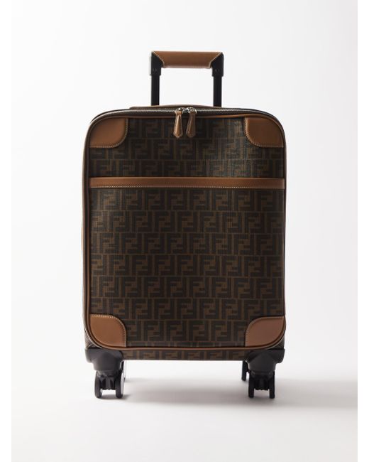 Fendi Black Ff-logo Canvas Carry-on Suitcase for men