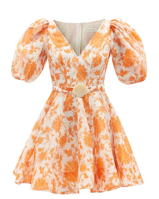 zimmermann postcard puff sleeve mini