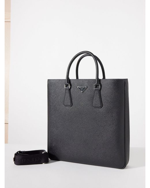 Prada Black Saffiano-leather Tote Bag for men