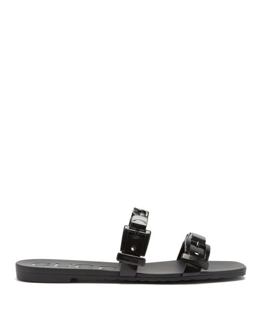 Sandales méduse tressé Gucci en coloris Noir | Lyst