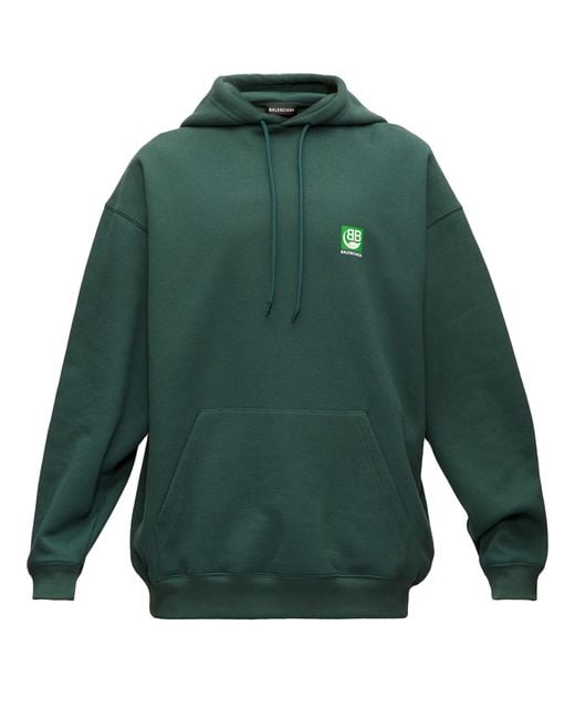 Balenciaga logo-print cotton hoodie - Green