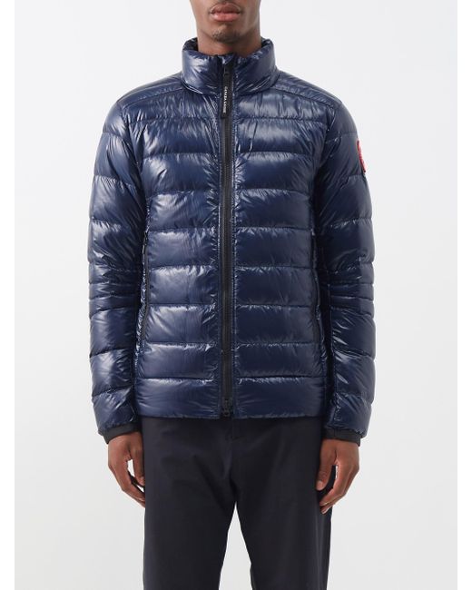 Canada Goose Synthetic Crofton Hooded Quilted Down Jacket in Navy (Blue