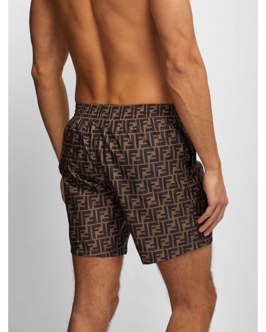 Fendi Ff-printed Swim Shorts in Brown for Men - Save 33% - Lyst