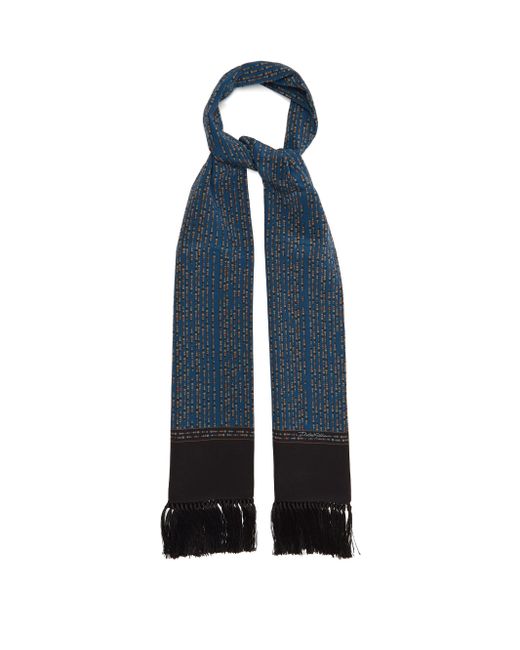 Dolce Gabbana サテン タッセル シルクサテンスカーフ カラー ブルー メンズ Lyst