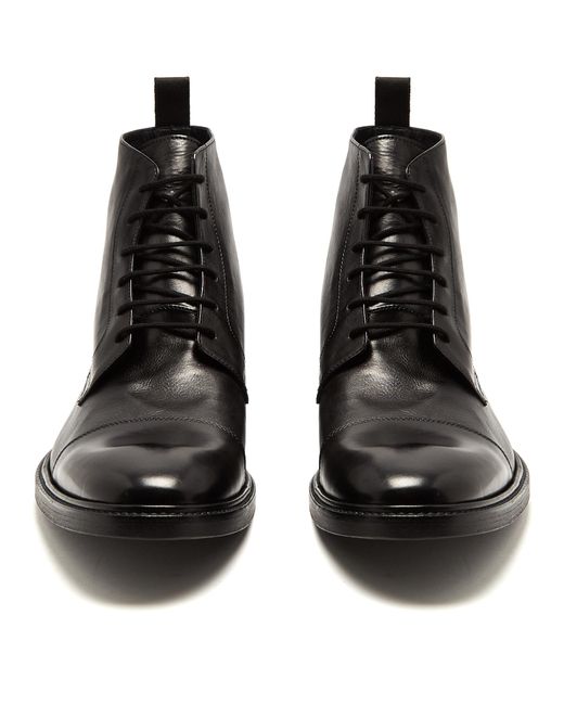 Paul Smith Jarman Cap toe Leather Boots in Black for Men Lyst