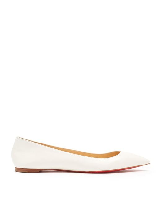 Christian louboutin white best sale flats