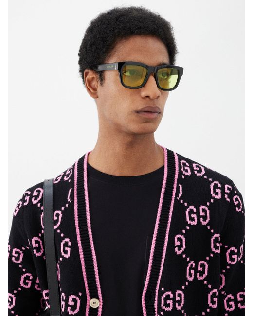 Gucci D-frame Acetate Sunglasses in Black for Men | Lyst Canada