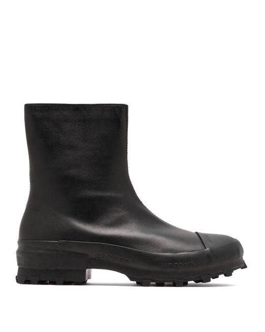 CAMPERLAB Traktori Zipped Leather And Rubber Ankle Boots in Black for ...