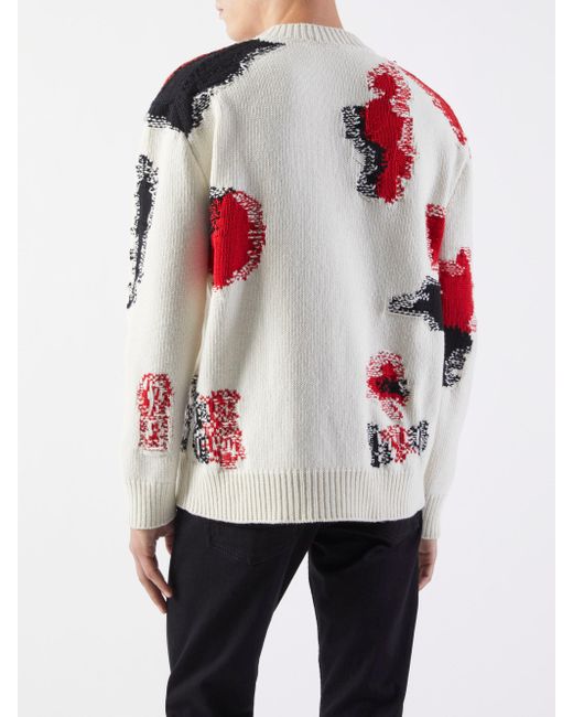 Alexander McQueen Red Skull-intarsia Sweater for men