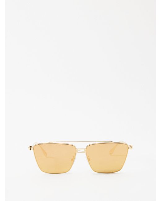 Fendi Baguette Aviator Metal Sunglasses in Brown Lyst UK