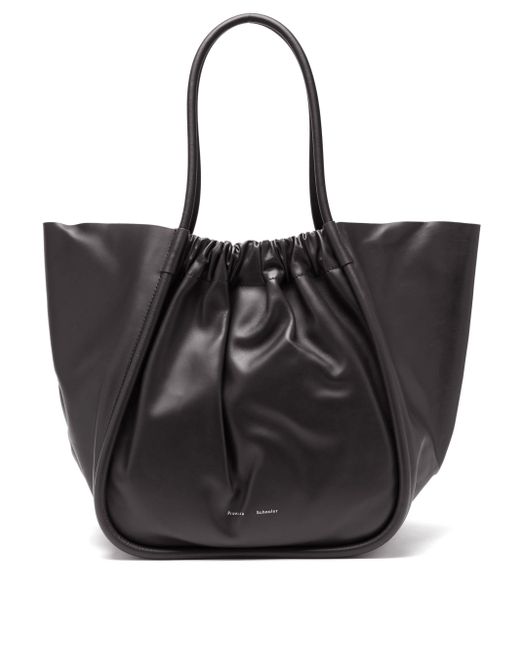 Proenza Schouler Ruched Xl Leather Tote Bag in Black - Lyst