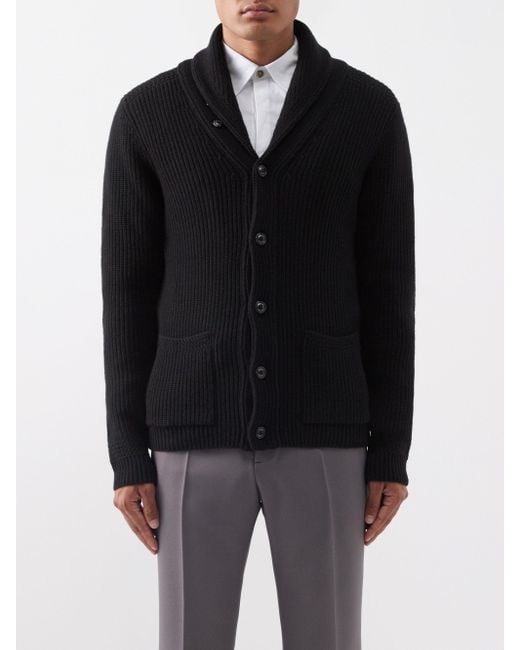 Ralph Lauren Purple Label Shawlcollar Ribbed Woolblend Cardigan in