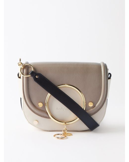 See By Chloé Mara Small Bicolour Leather Crossbody Bag in Grey (Grey) Lyst UK