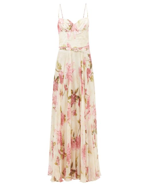 Raquel Diniz Capri Floral-print Chiffon Maxi Dress in Pink - Lyst