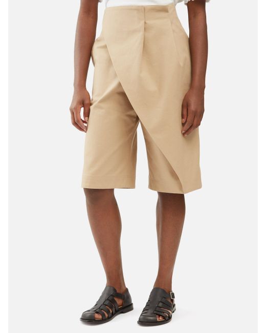 Loewe Natural Pleated-fold Cotton-canvas Shorts