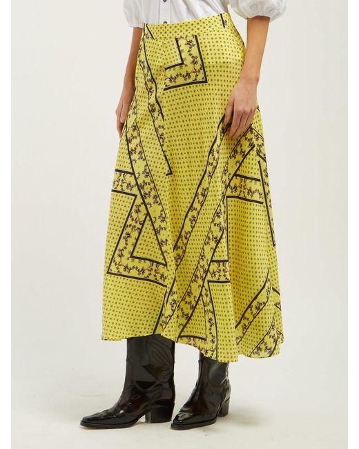ganni silk skirt