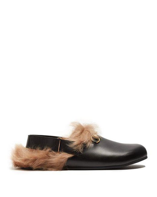 Gucci fur store lined clogs