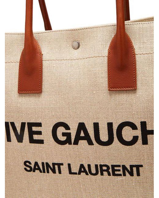 Yves Saint Laurent rive gauche Red KAHALA Canvas leather Tote Bag Super  Rare F/S