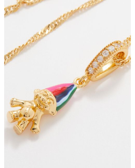 Crystal Haze Jewelry White Rainbow Troll Crystal & 18kt Gold-plated Necklace