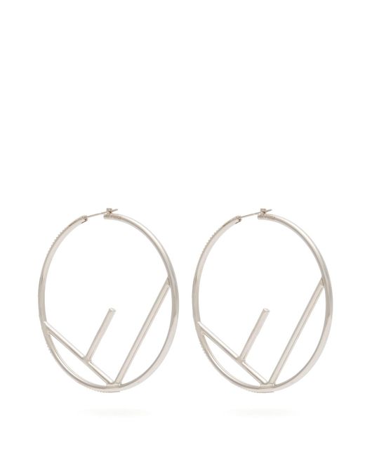 F is Fendi Earrings - Silver-coloured earrings