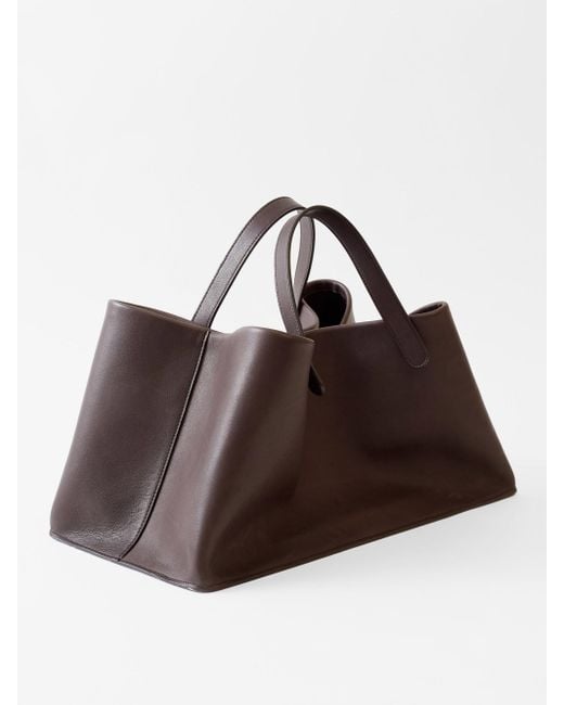 The Row Idaho Leather Bag in Brown Lyst